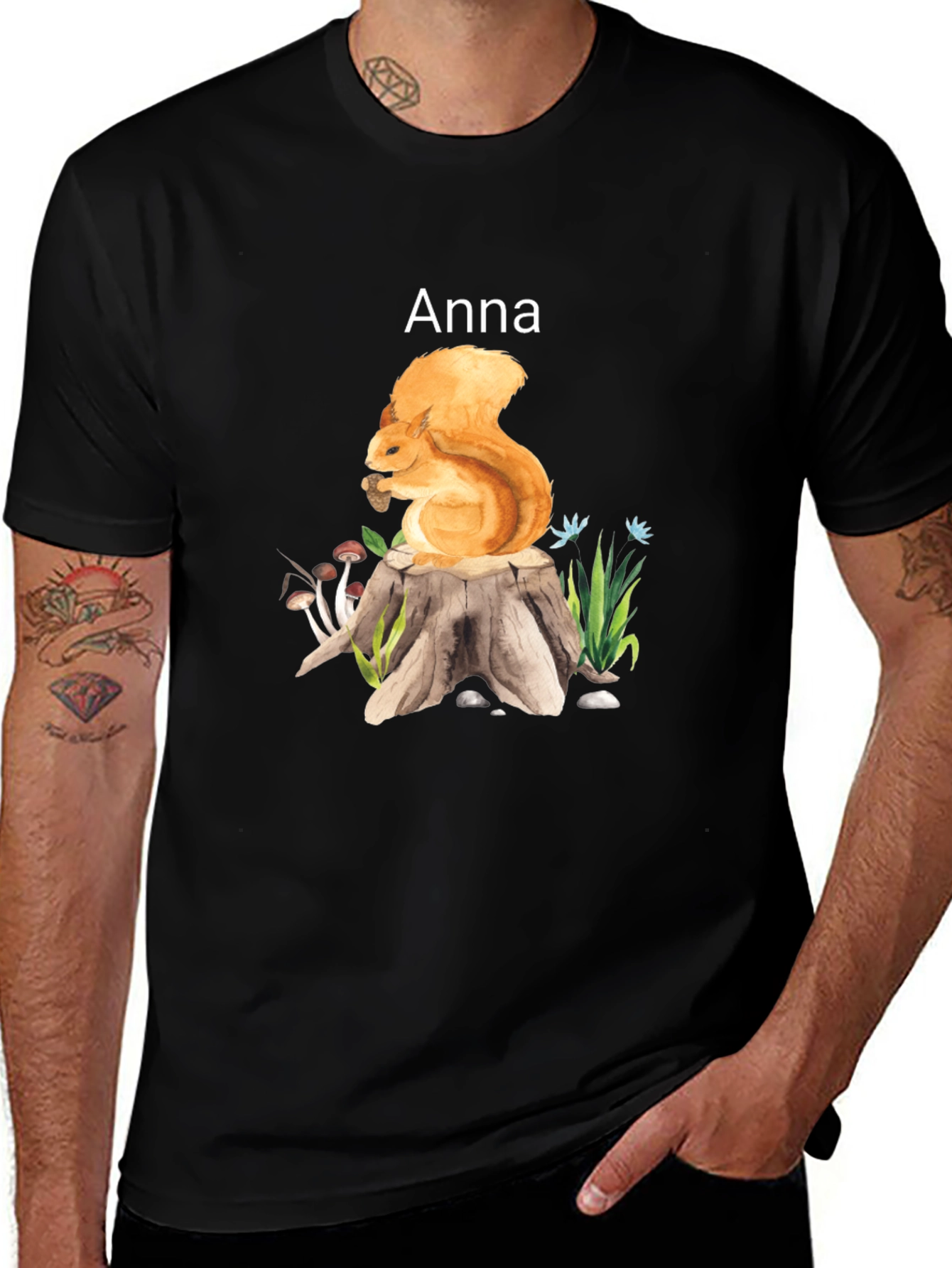 Squirrel on Stump Graphic Tee - Anna