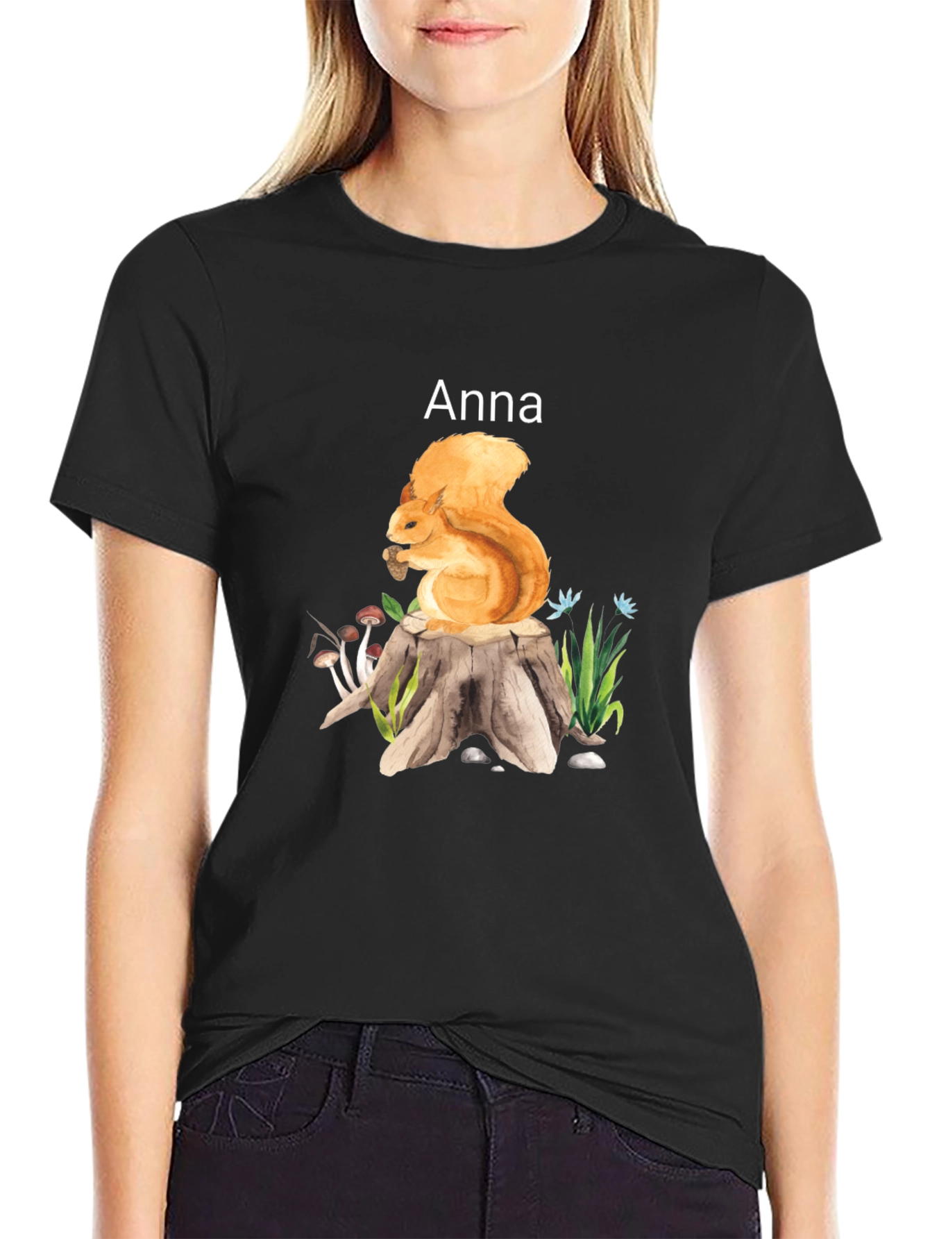Squirrel on Stump Graphic Tee - Anna