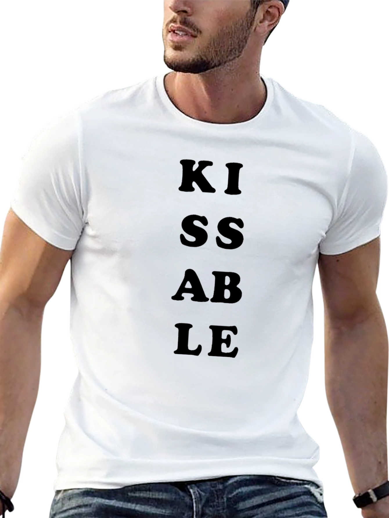 Kissable Graphic Black T-Shirt Casual Wear