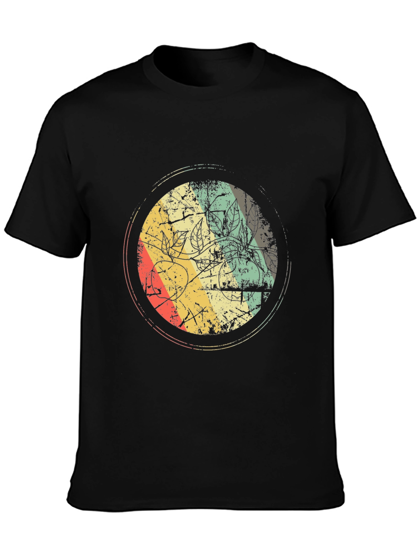 Retro Graphic Print Black T-Shirt