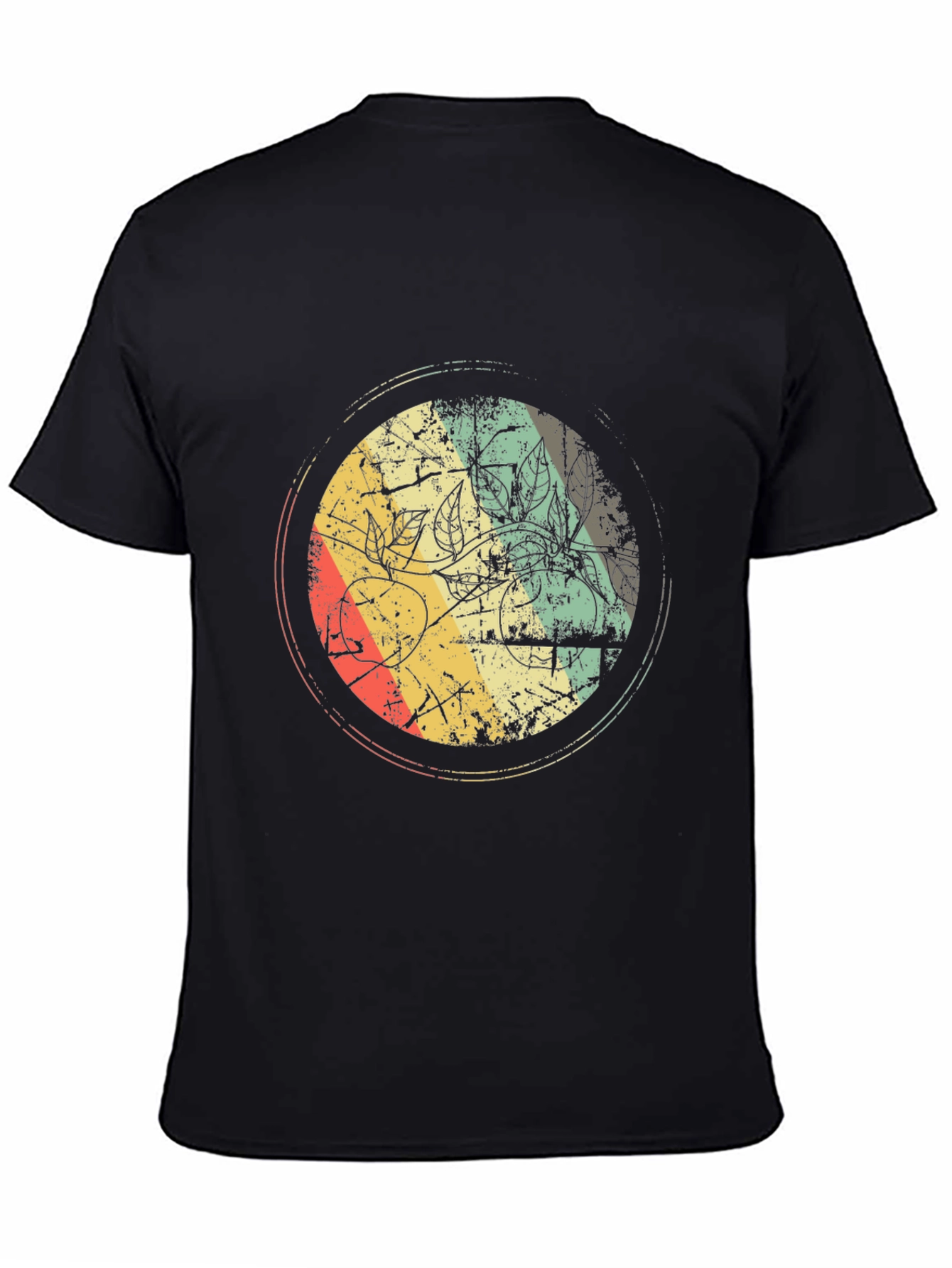 Retro Graphic Print Black T-Shirt