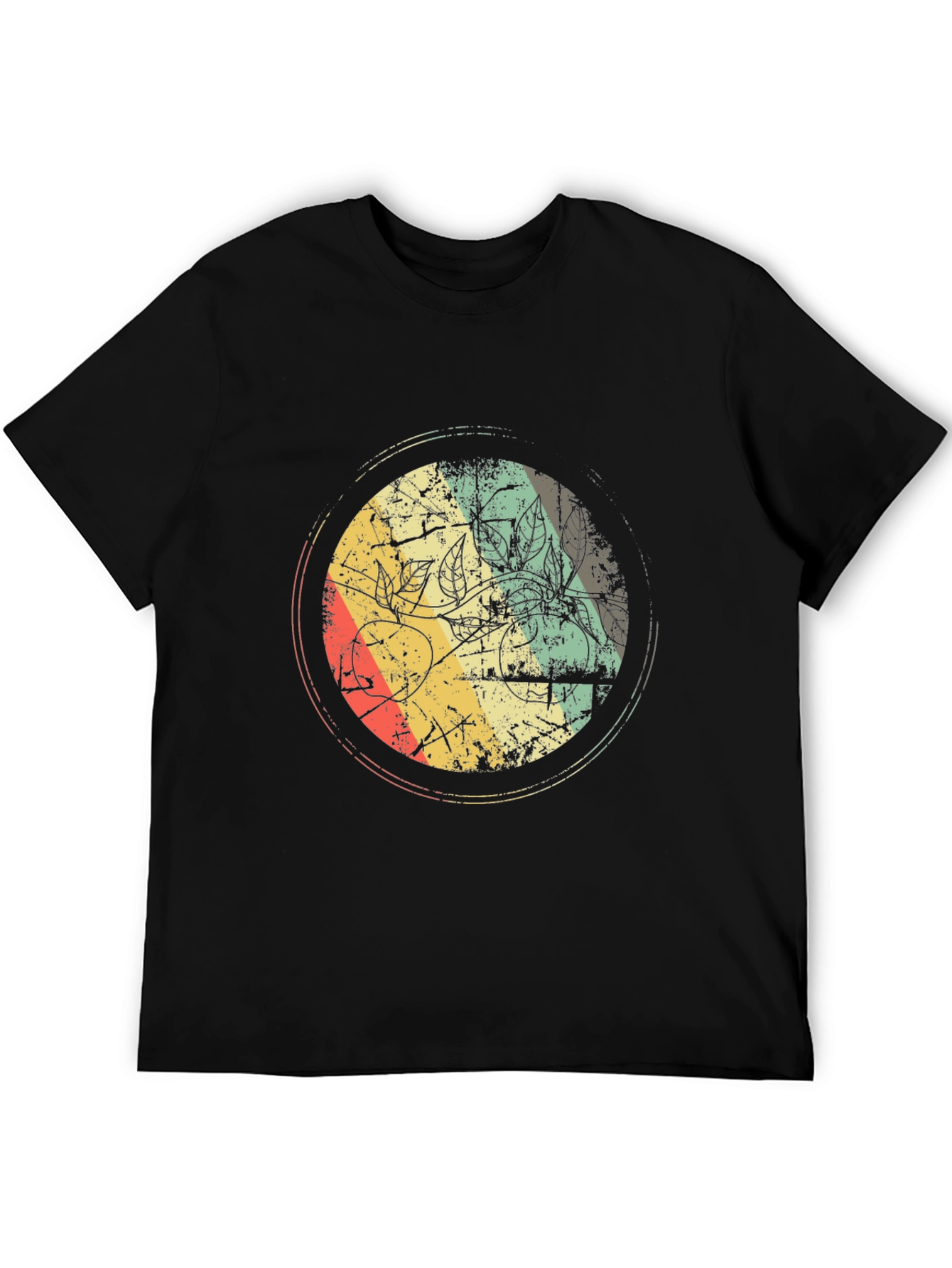 Retro Graphic Print Black T-Shirt