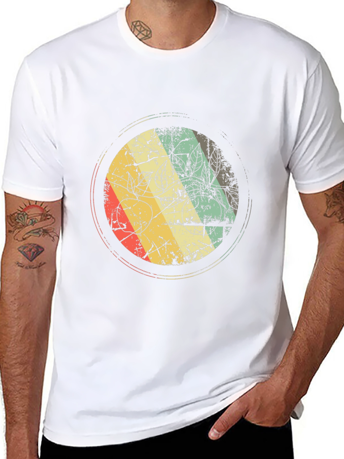 Retro Graphic Print Black T-Shirt