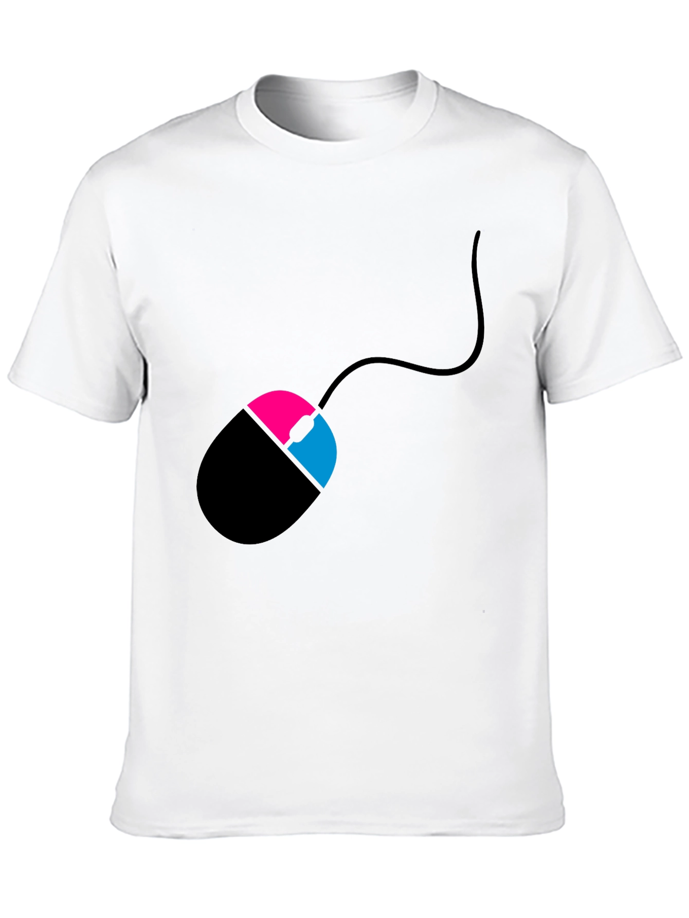 Mens Black T-Shirt with Mouse Design