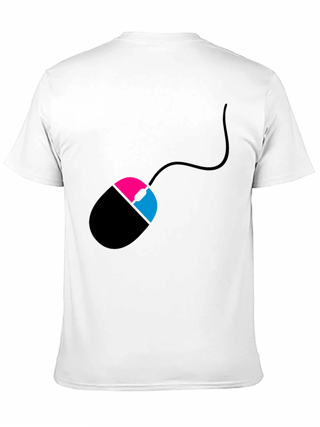 Mens Black T-Shirt with Mouse Design