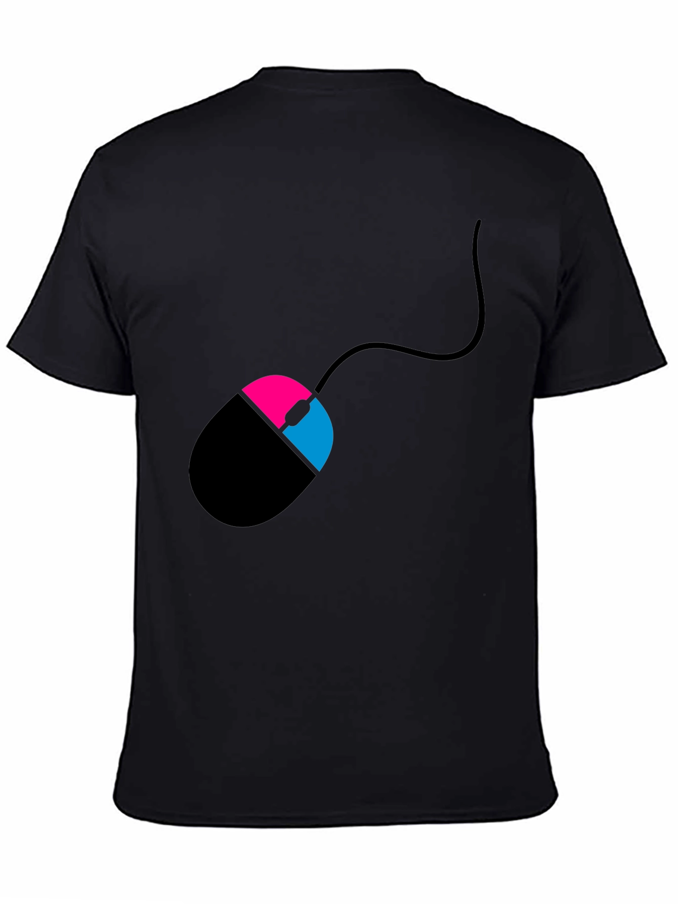 Mens Black T-Shirt with Mouse Design