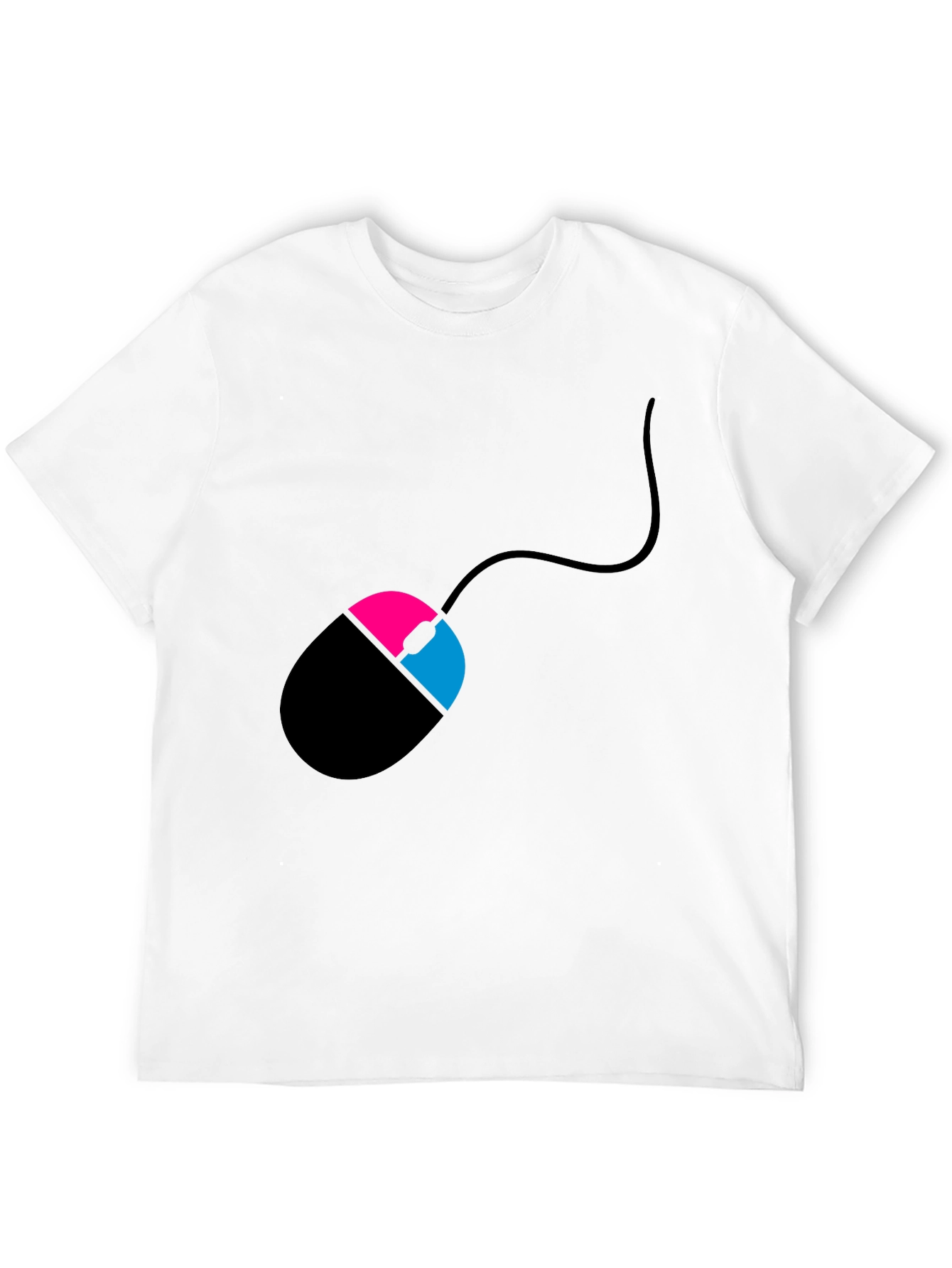 Mens Black T-Shirt with Mouse Design