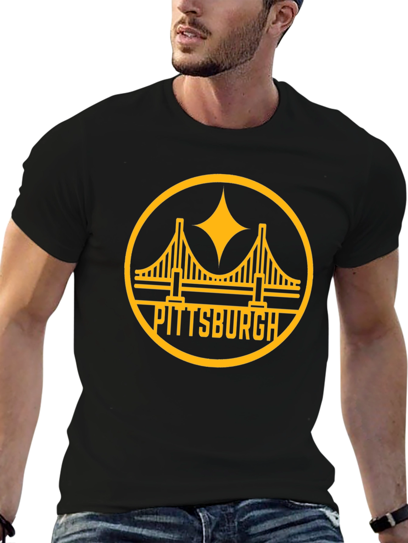 Pittsburgh Bridge T-Shirt - Black & Gold