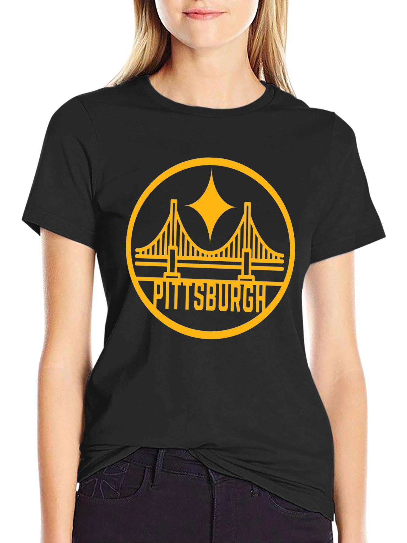 Pittsburgh Bridge T-Shirt - Black & Gold