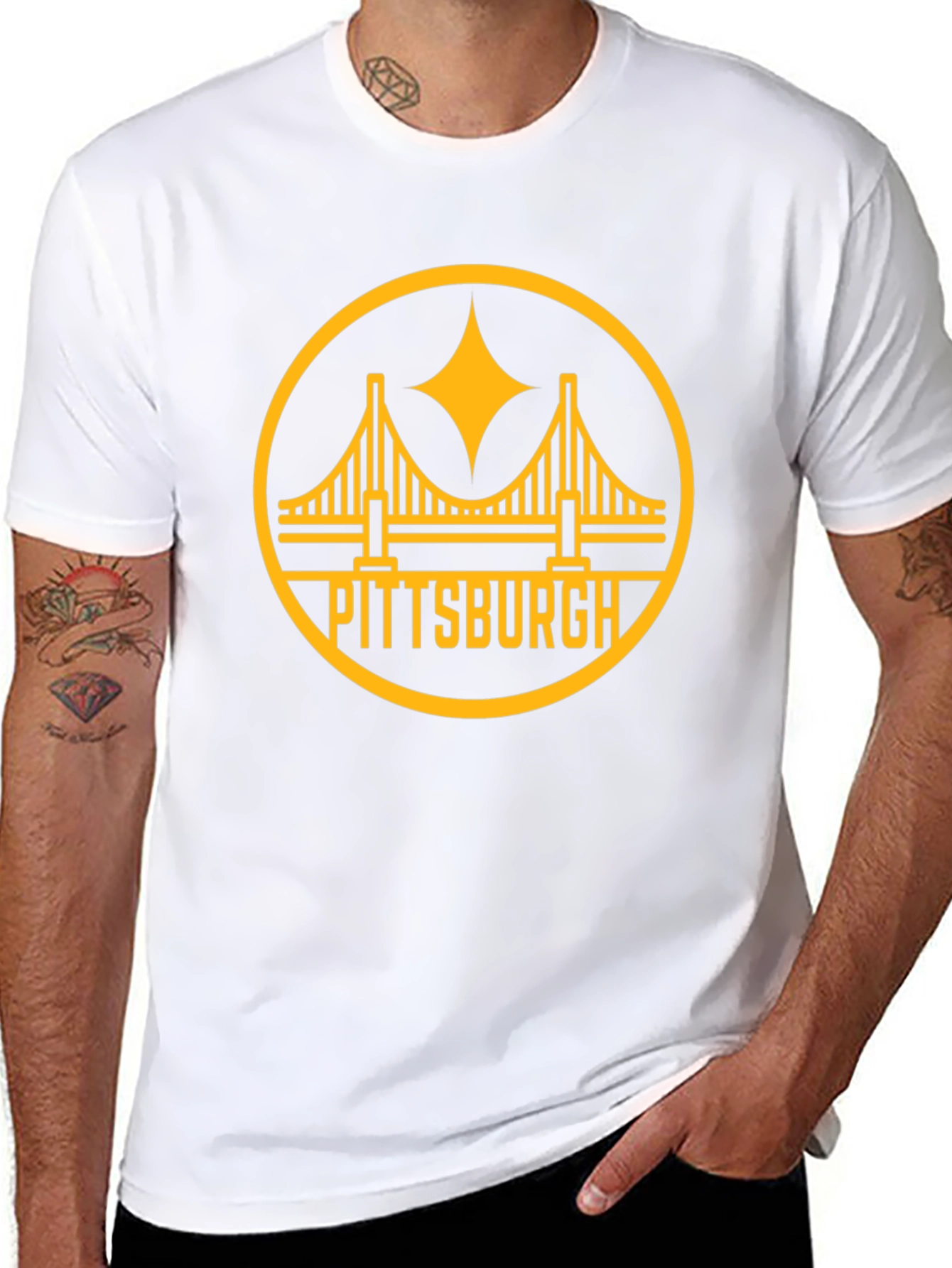 Pittsburgh Bridge T-Shirt - Black & Gold