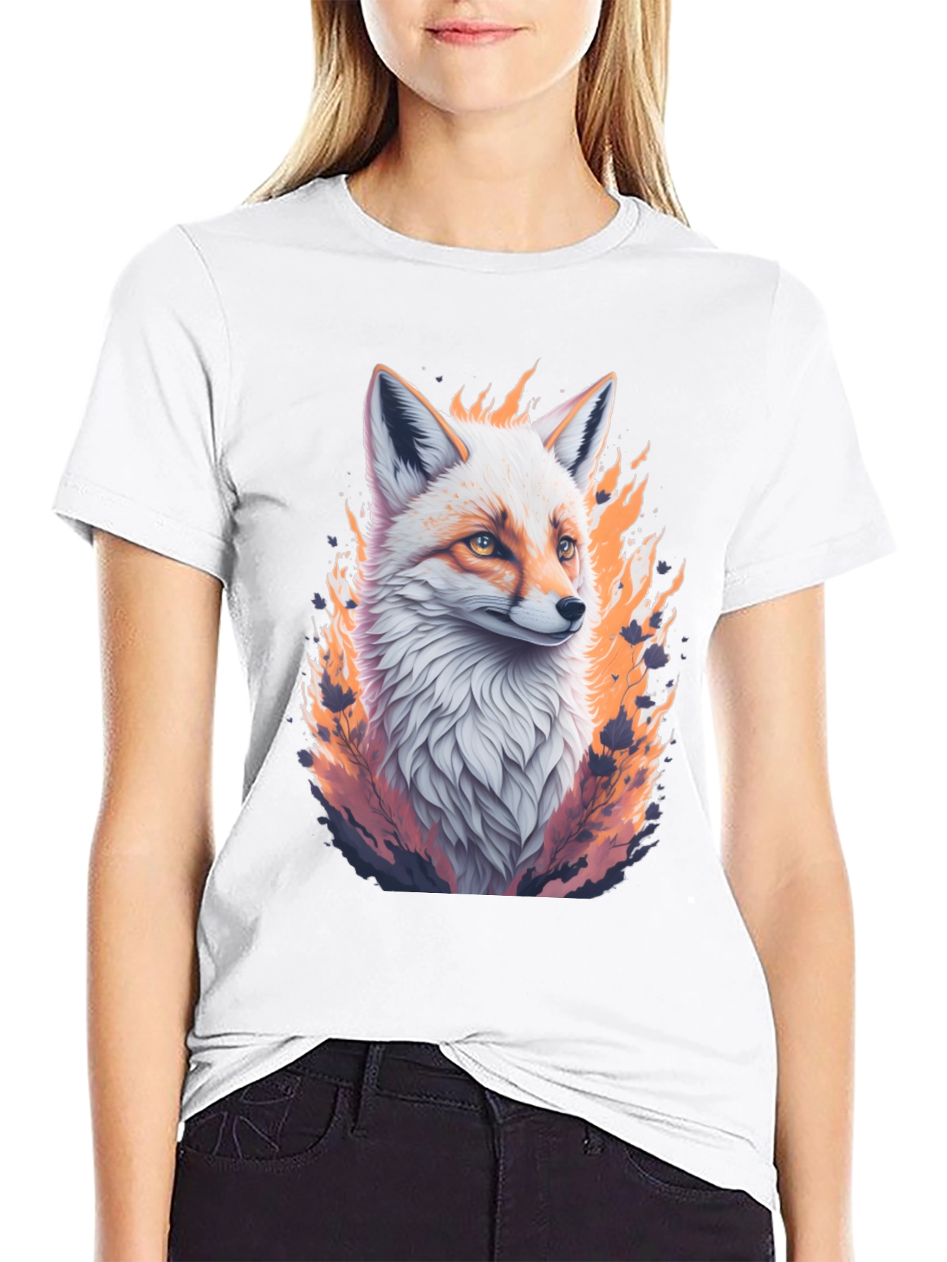 Fiery Fox Graphic Tee - Unique Animal Print
