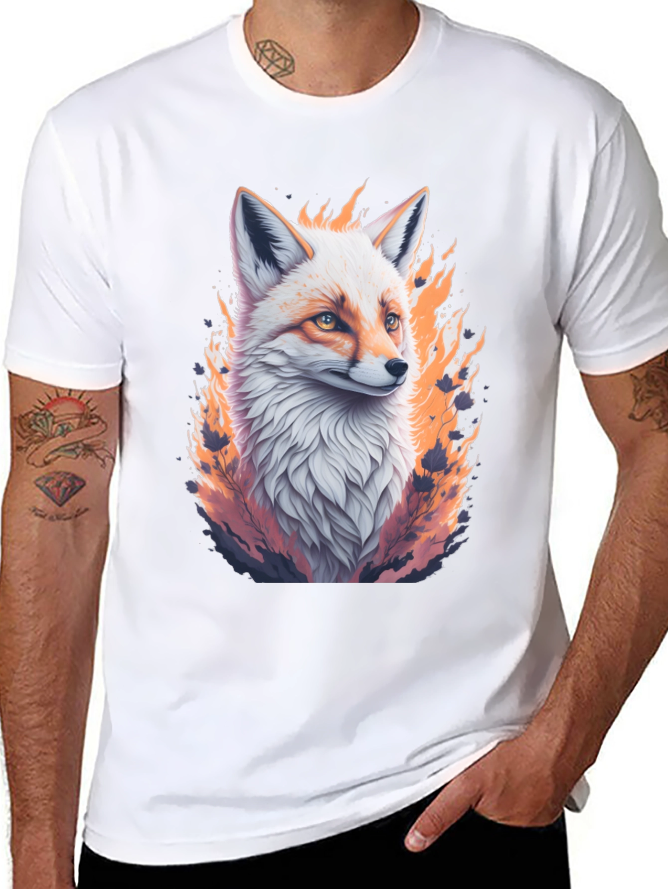 Fiery Fox Graphic Tee - Unique Animal Print