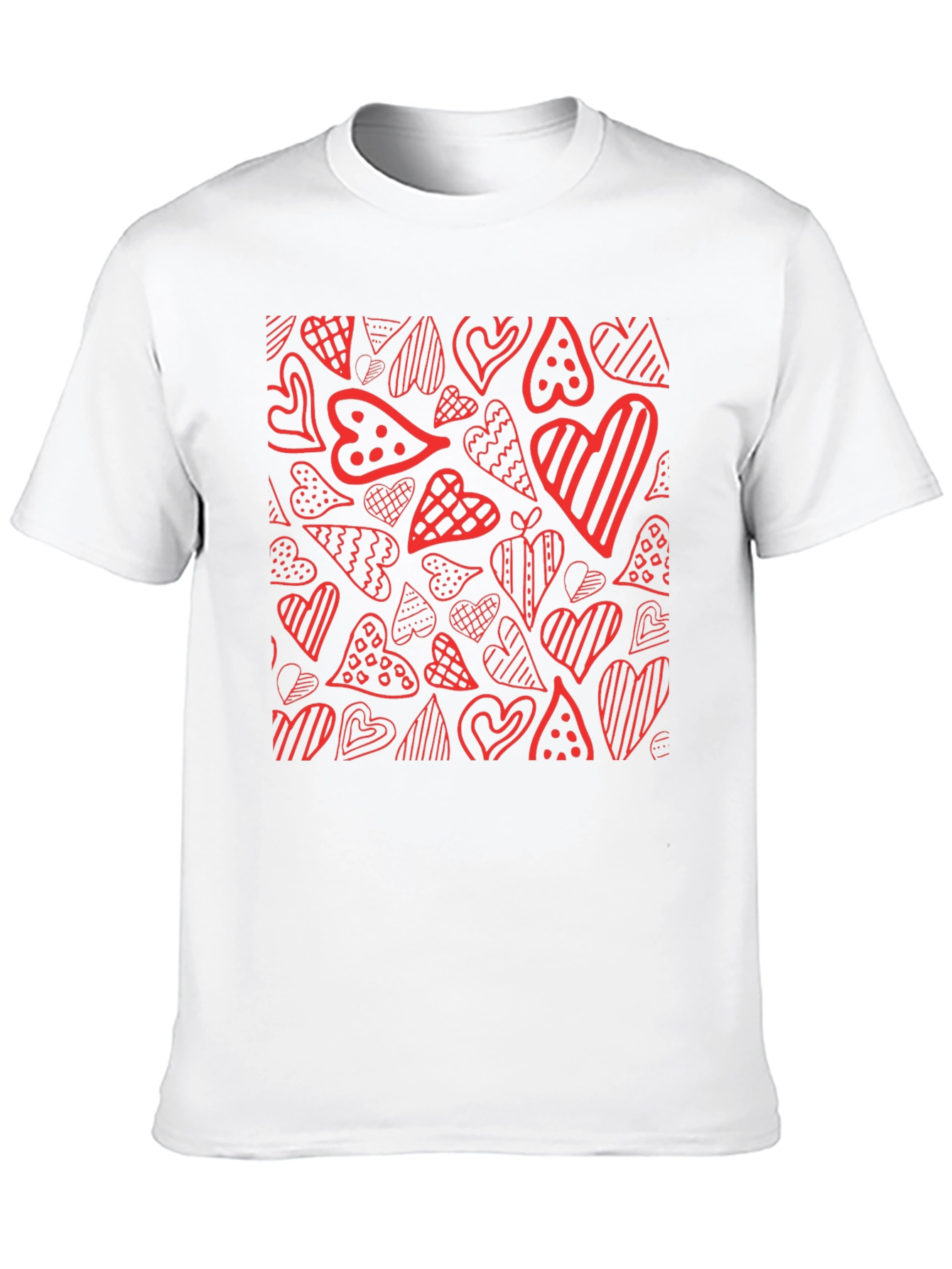 Heart Pattern Tee - Black Graphic T-Shirt