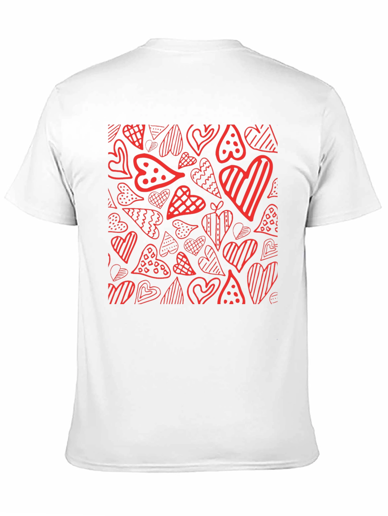 Heart Pattern Tee - Black Graphic T-Shirt