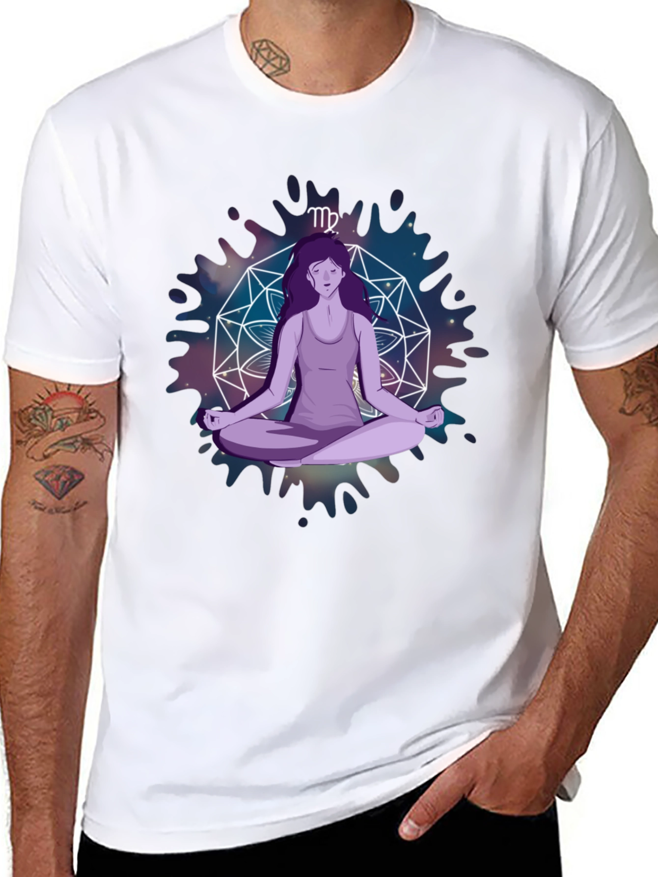 Virgo Zodiac Meditation T-Shirt - Stylish Astrology Tee
