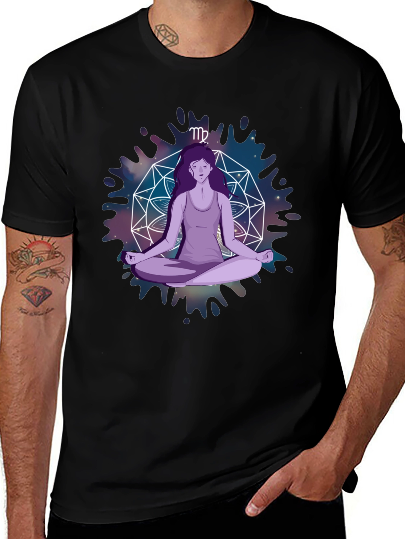 Virgo Zodiac Meditation T-Shirt - Stylish Astrology Tee
