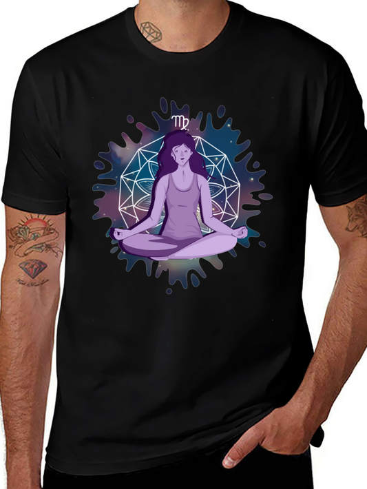 Virgo Zodiac Meditation T-Shirt - Stylish Astrology Tee