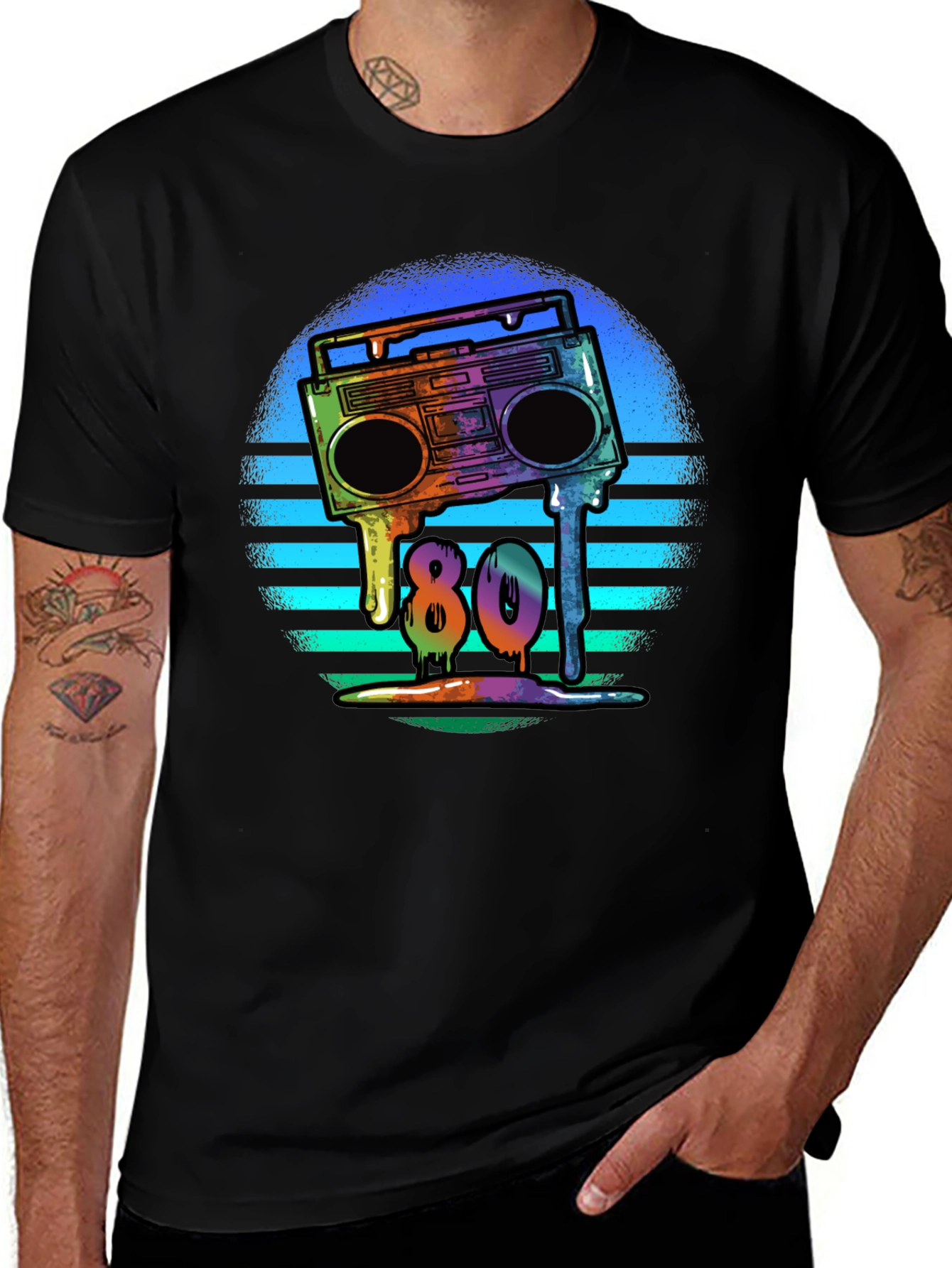 Retro 80s Boombox T-Shirt - Meltdown Design