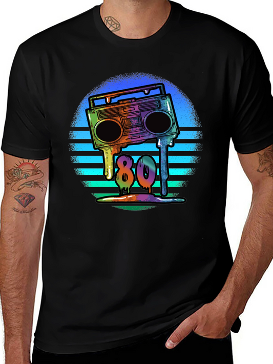Retro 80s Boombox T-Shirt - Meltdown Design