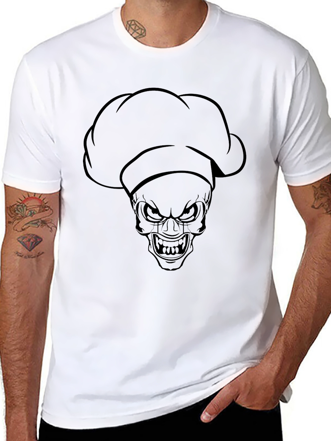 Chef Skull T-Shirt - Dark Humor Fashion