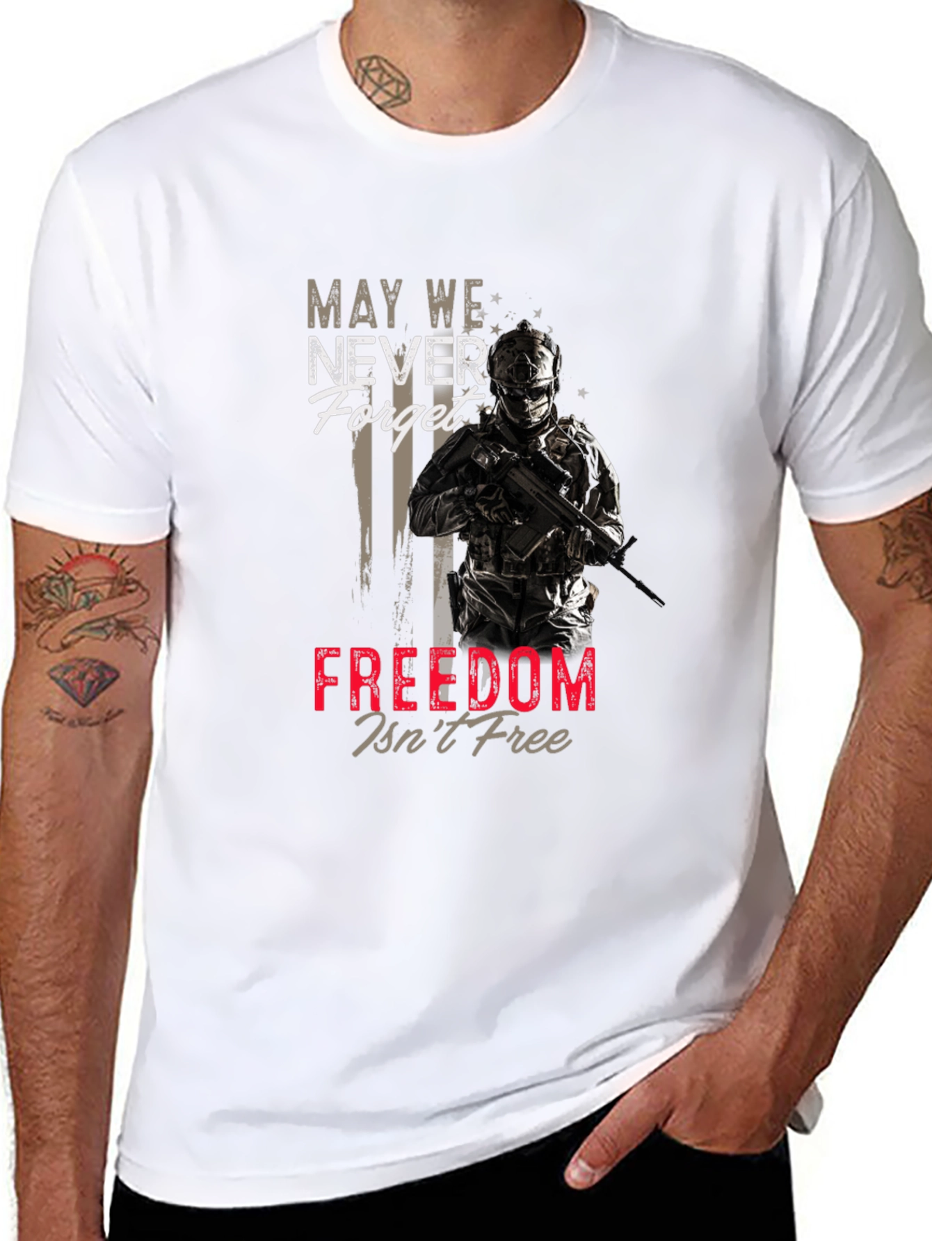 Patriotic Freedom Isnt Free Graphic T-Shirt