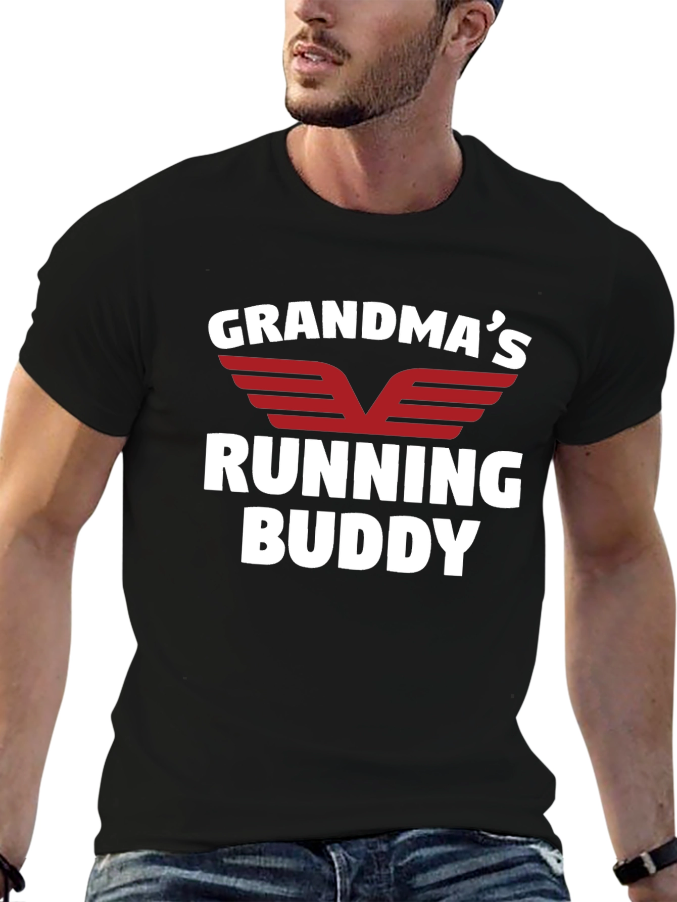 Grandmas Running Buddy Black T-Shirt