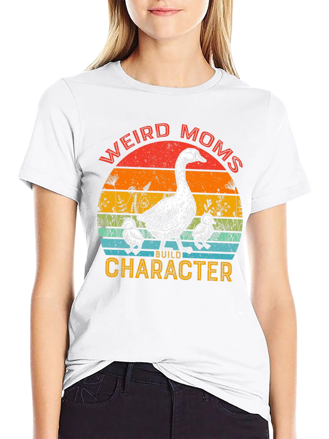 Weird Moms Build Character Goose T-Shirt