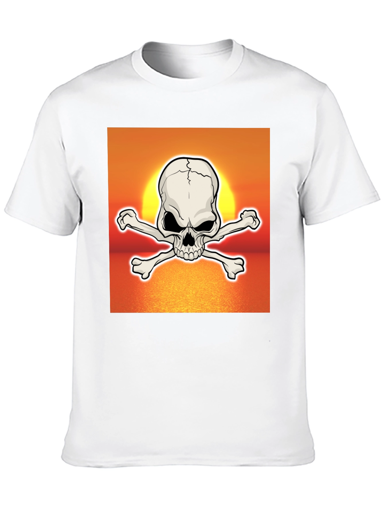 Skull & Crossbones Sunset Graphic T-Shirt