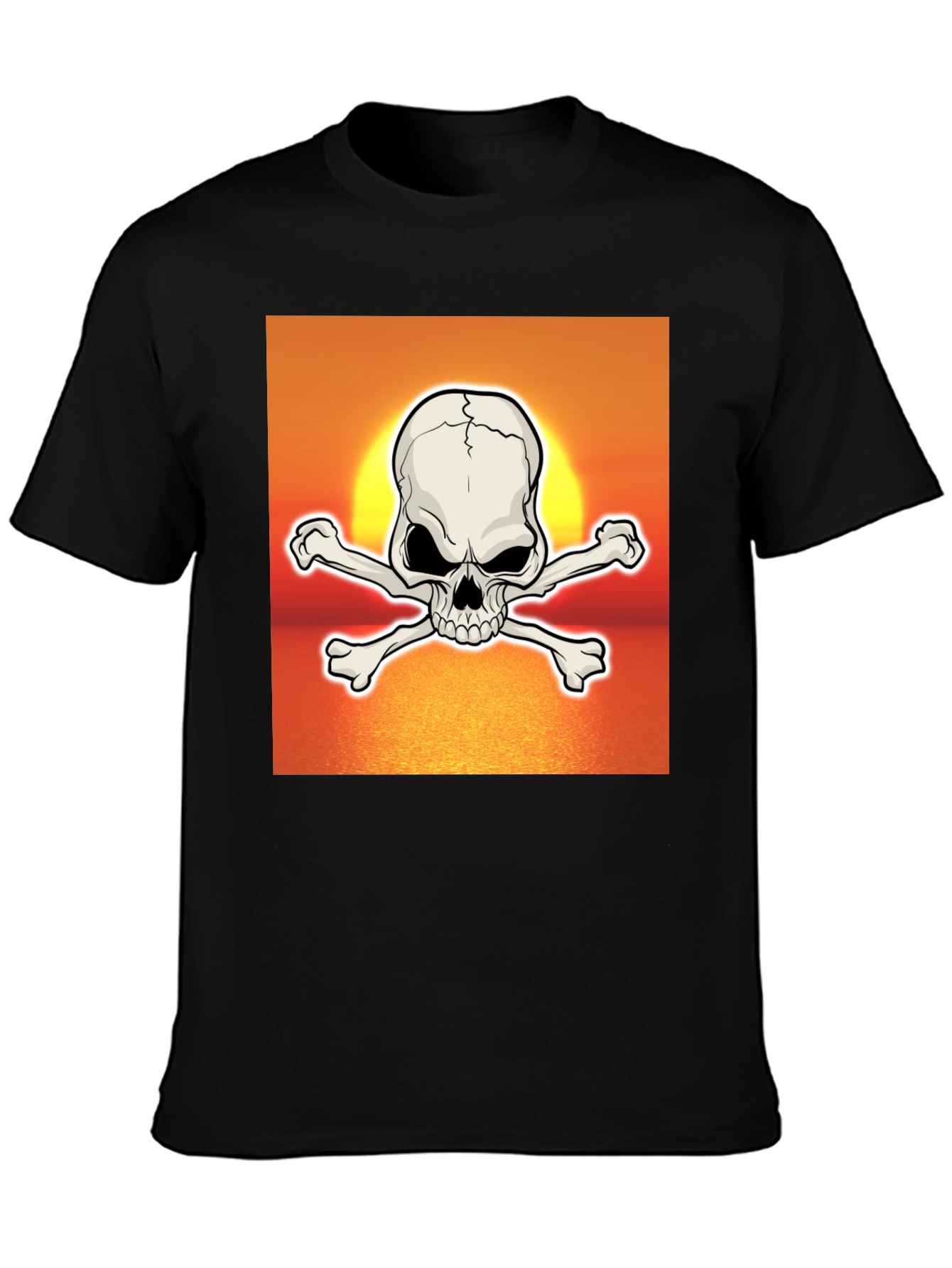 Skull & Crossbones Sunset Graphic T-Shirt