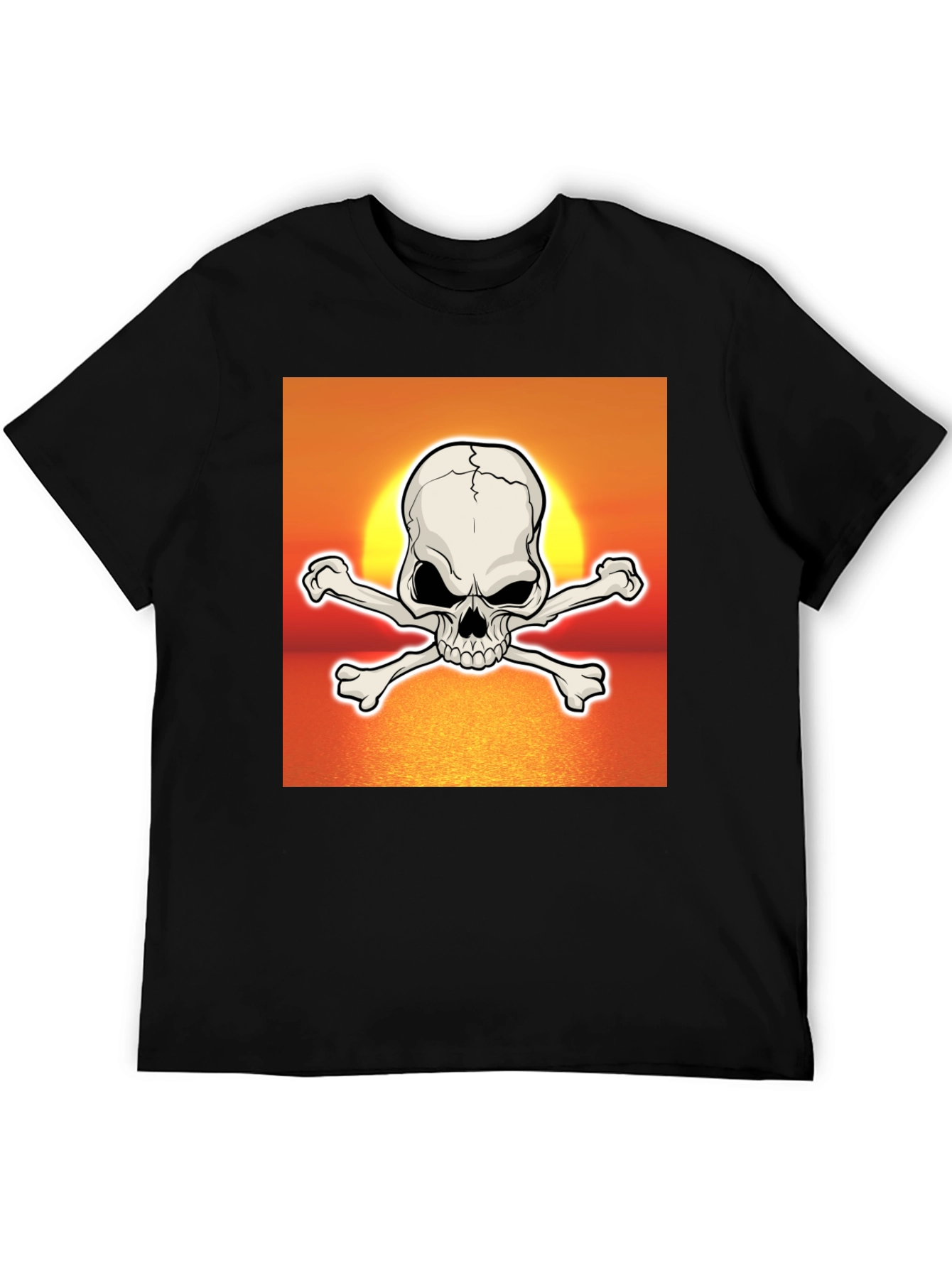 Skull & Crossbones Sunset Graphic T-Shirt