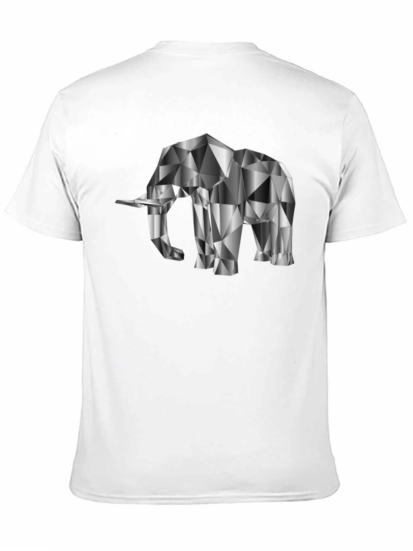 Geometric Elephant Graphic Tee - Black