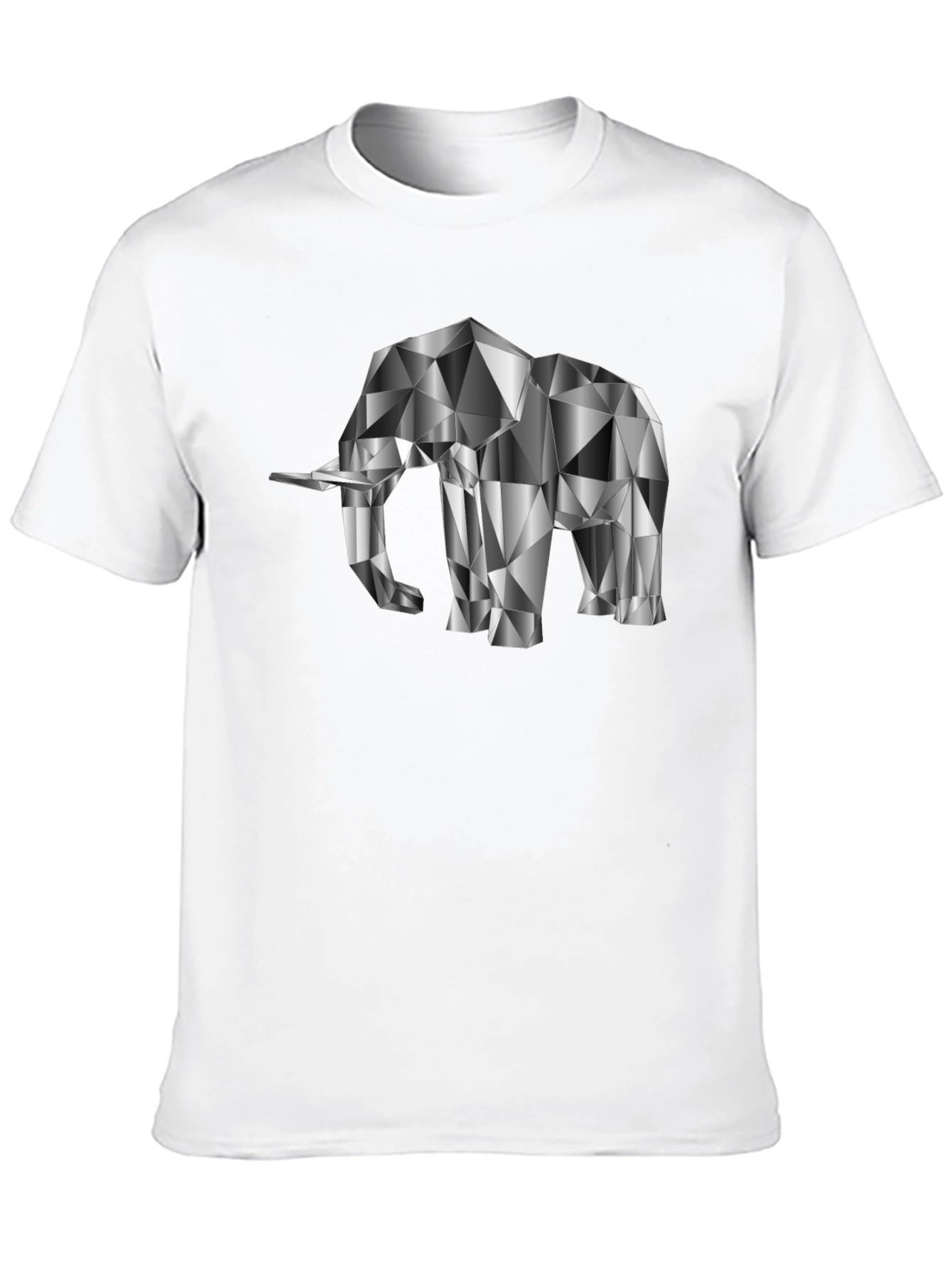 Geometric Elephant Graphic Tee - Black