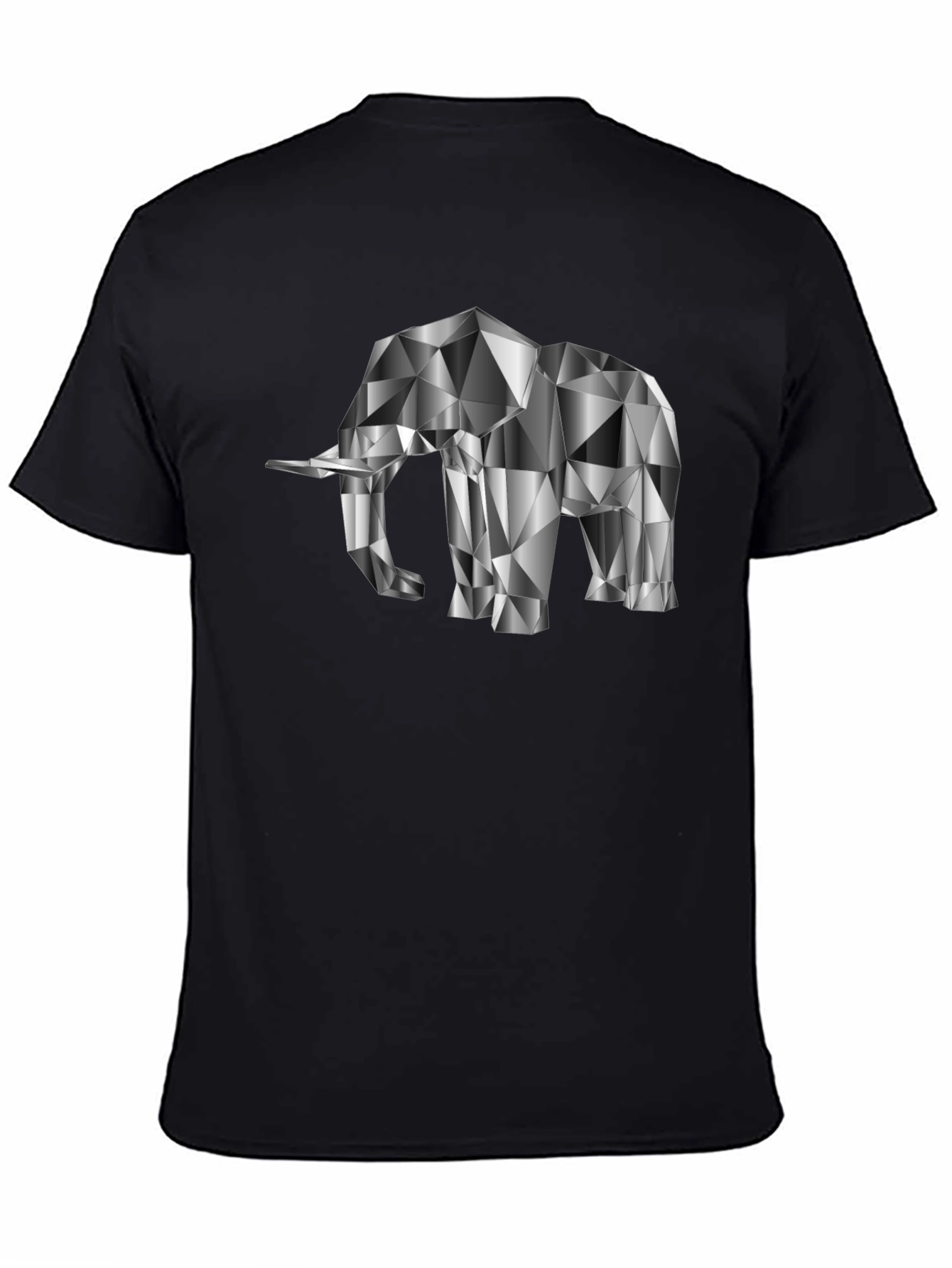 Geometric Elephant Graphic Tee - Black