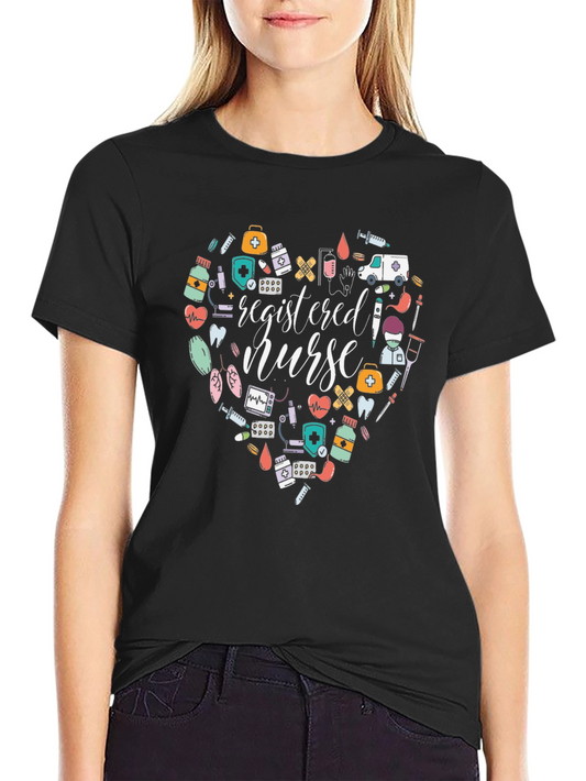 Registered Nurse Heart Graphic T-Shirt