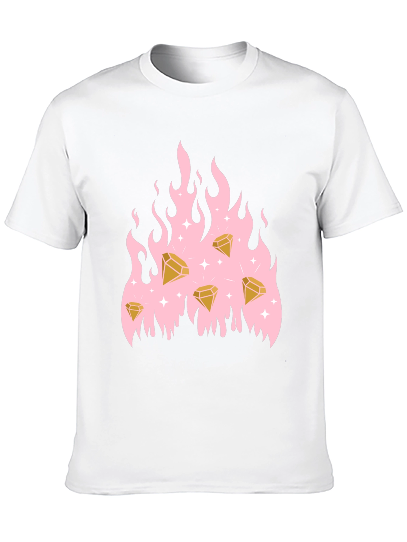 Diamond Flames Graphic Tee - Black T-Shirt