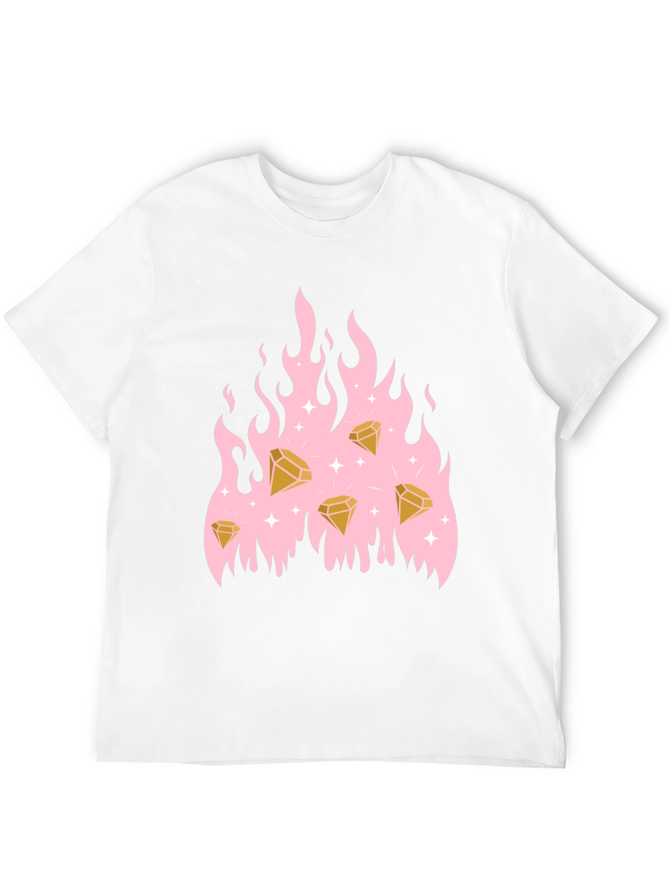 Diamond Flames Graphic Tee - Black T-Shirt