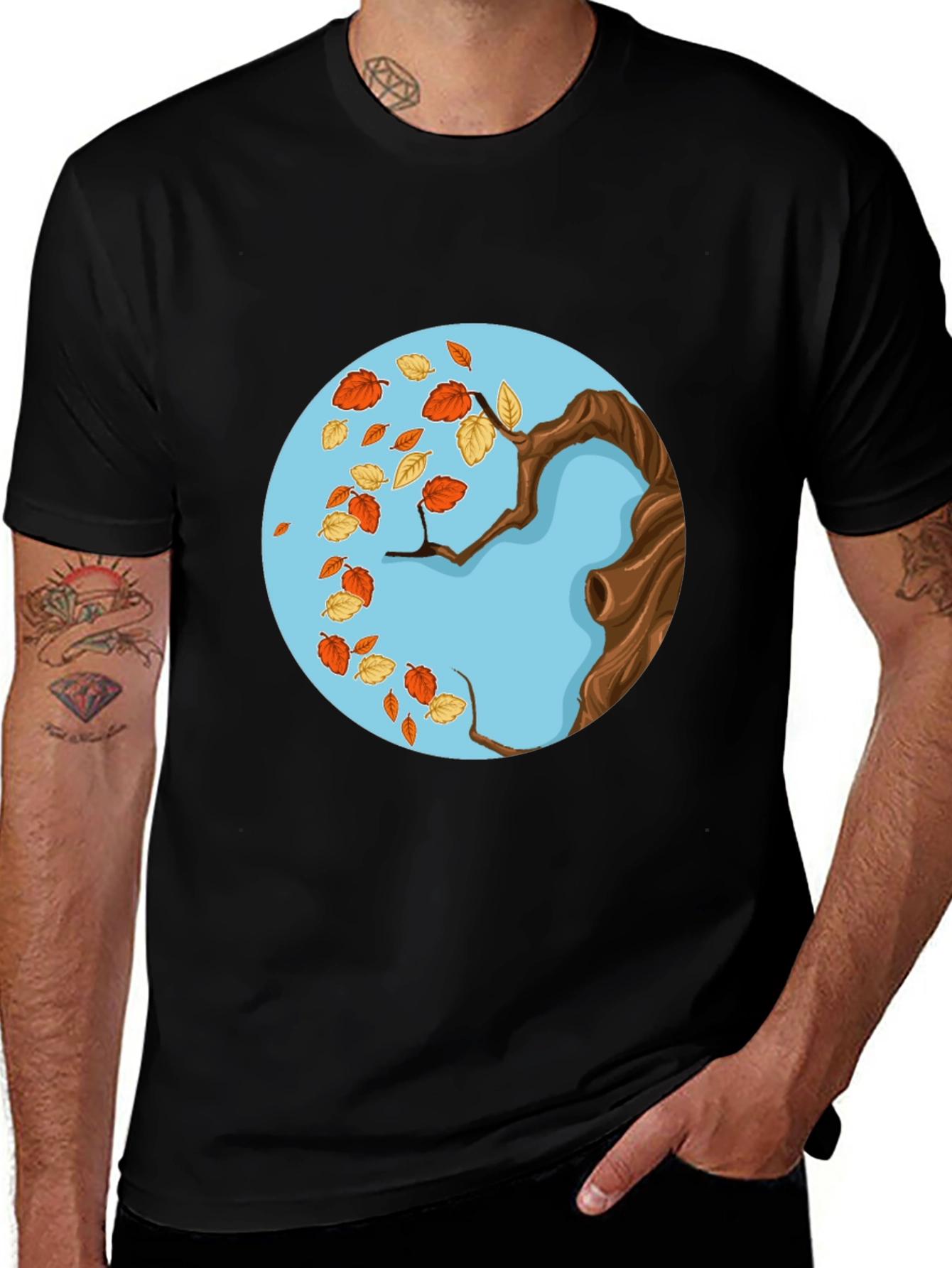 Autumn Tree Graphic Tee - Stylish Fall Design