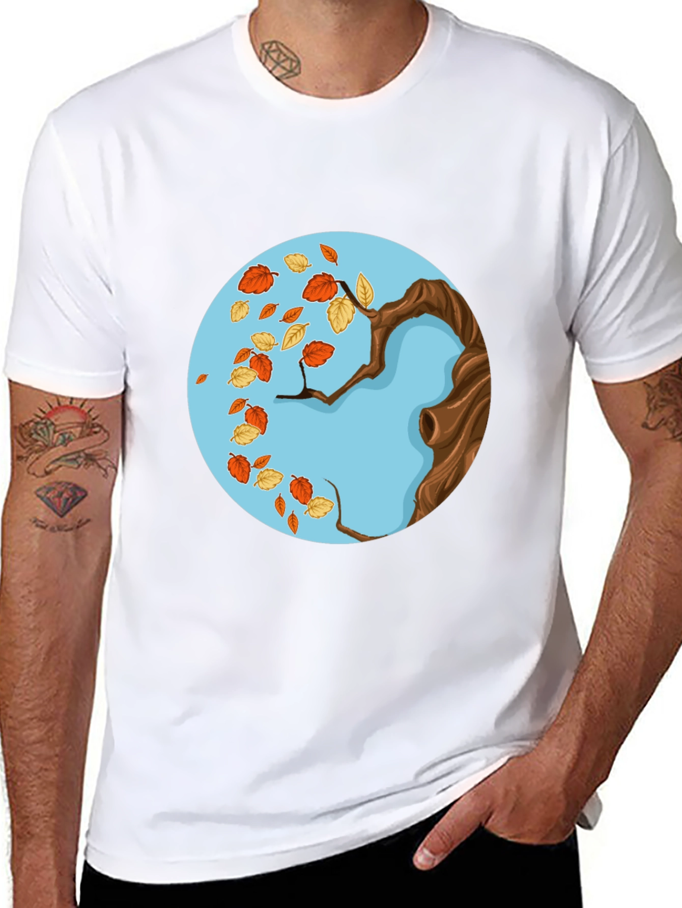 Autumn Tree Graphic Tee - Stylish Fall Design