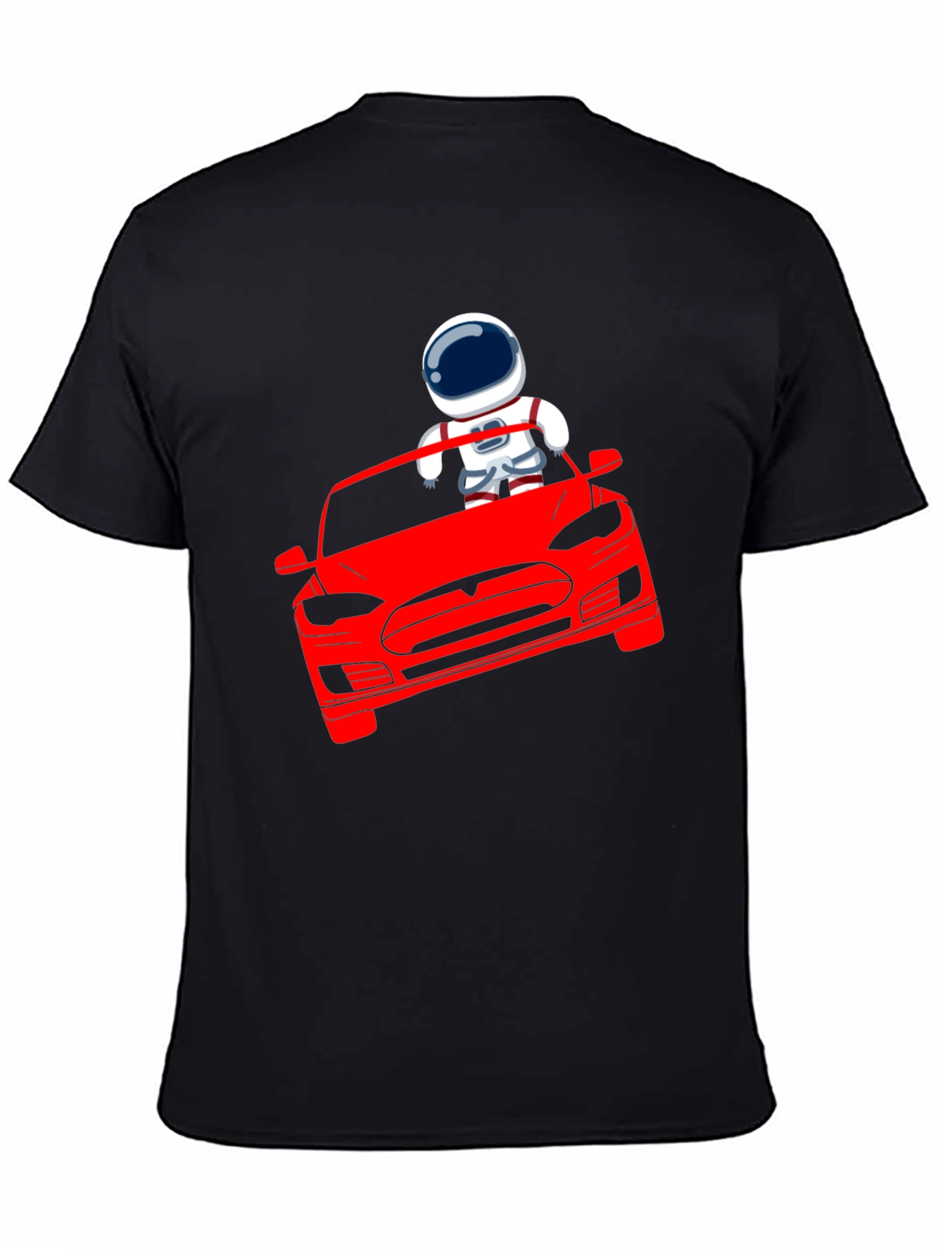 Astronaut Driving Tesla T-Shirt - Cool Graphic Tee