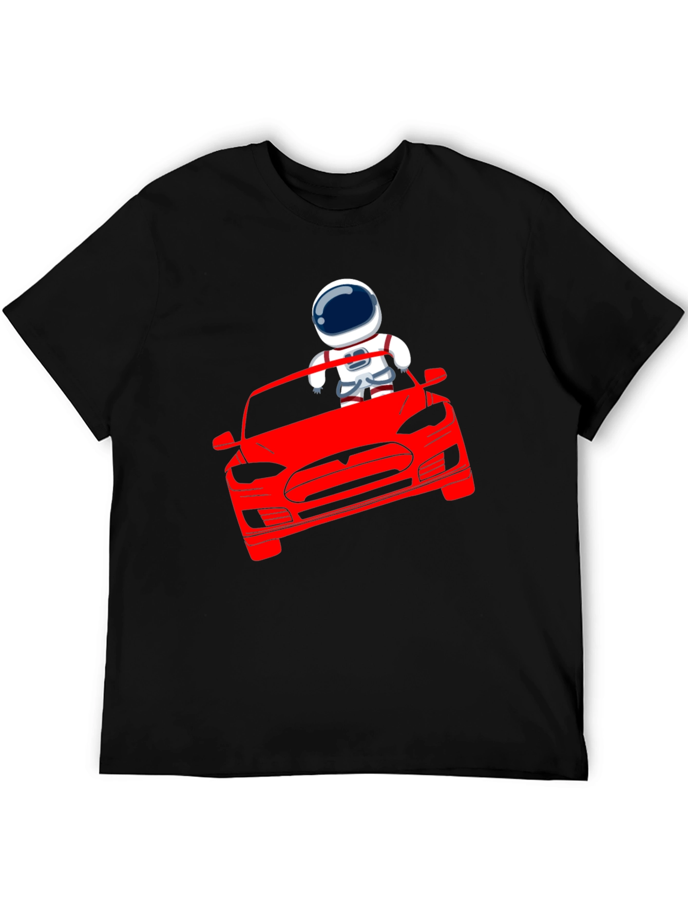 Astronaut Driving Tesla T-Shirt - Cool Graphic Tee
