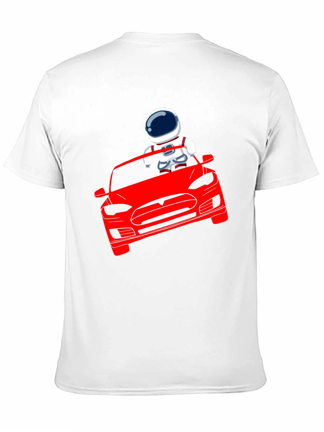 Astronaut Driving Tesla T-Shirt - Cool Graphic Tee