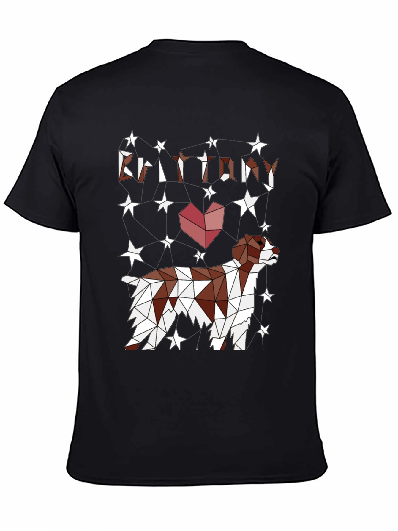 Brittany Spaniel Geometric T-Shirt – Artistic Dog Lover Graphic Tee Gift