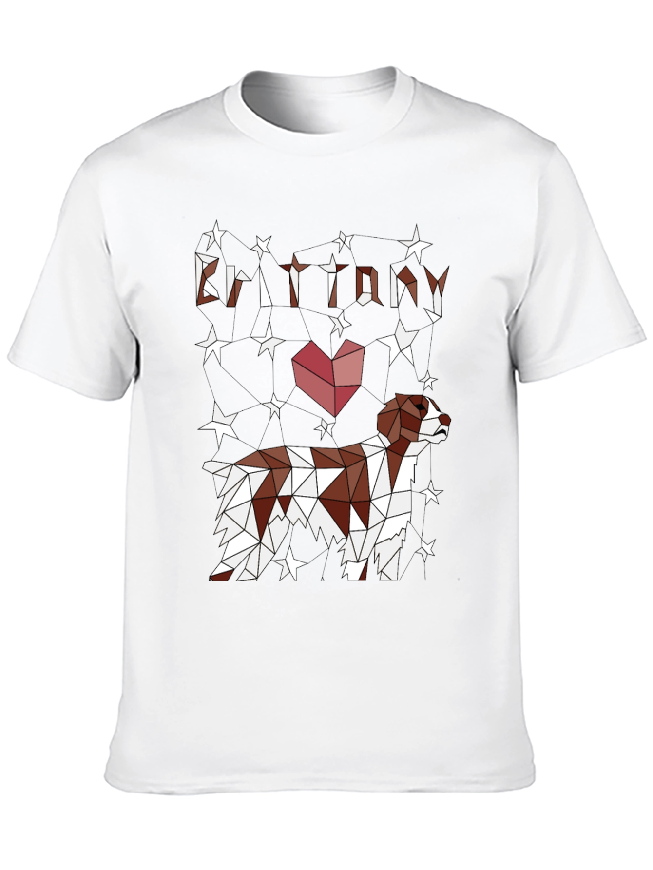 Brittany Spaniel Geometric T-Shirt – Artistic Dog Lover Graphic Tee Gift