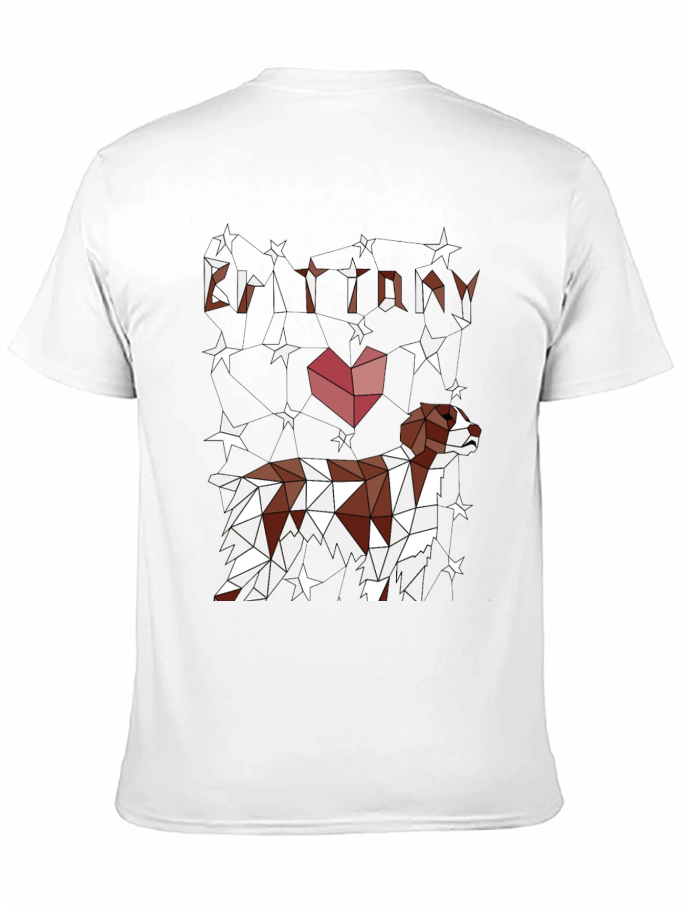 Brittany Spaniel Geometric T-Shirt – Artistic Dog Lover Graphic Tee Gift
