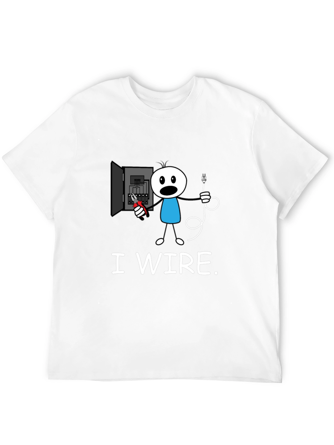 Funny I Wire. Electrician Stick Figure T-Shirt