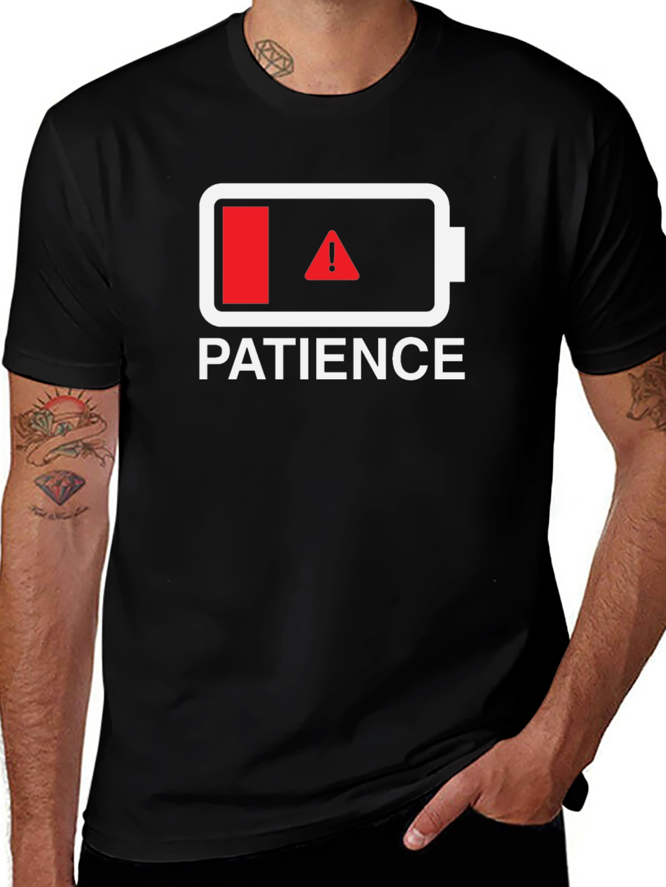 Patience Low Battery Funny T-Shirt