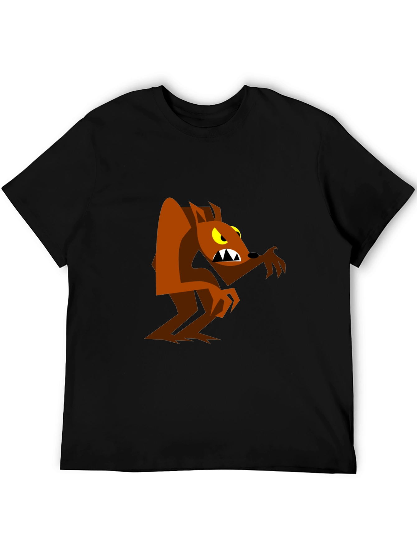 Cartoon Werewolf Graphic Tee - Black