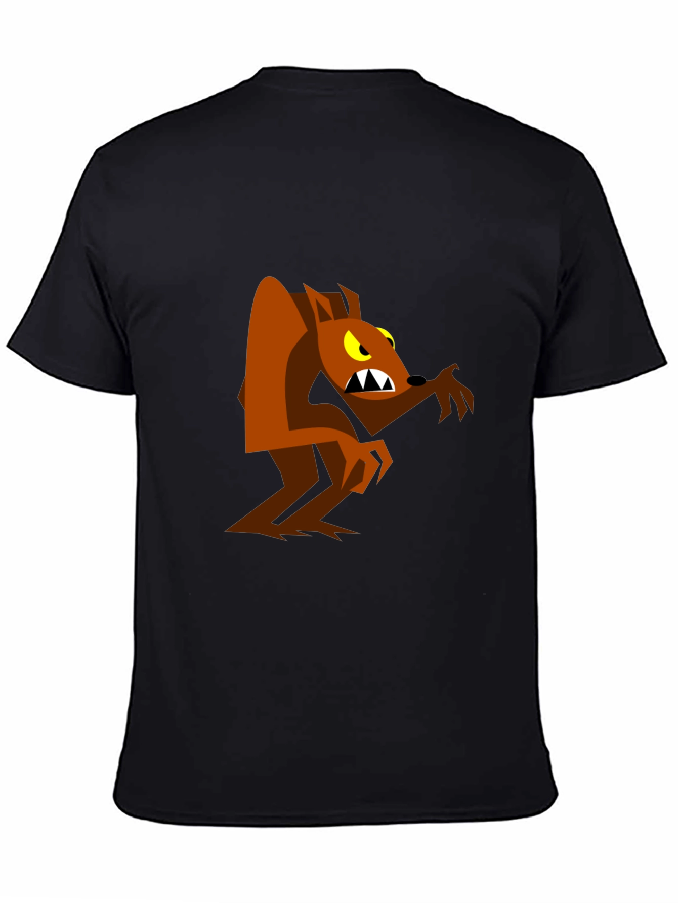 Cartoon Werewolf Graphic Tee - Black