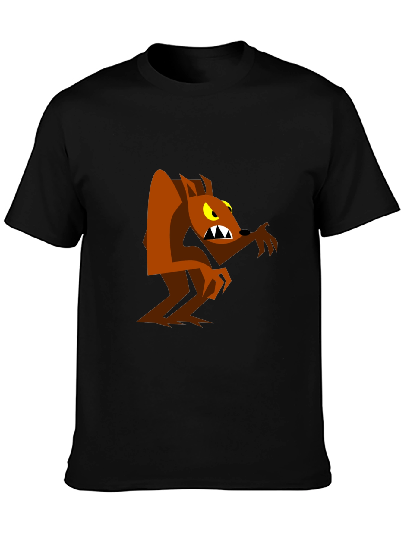 Cartoon Werewolf Graphic Tee - Black