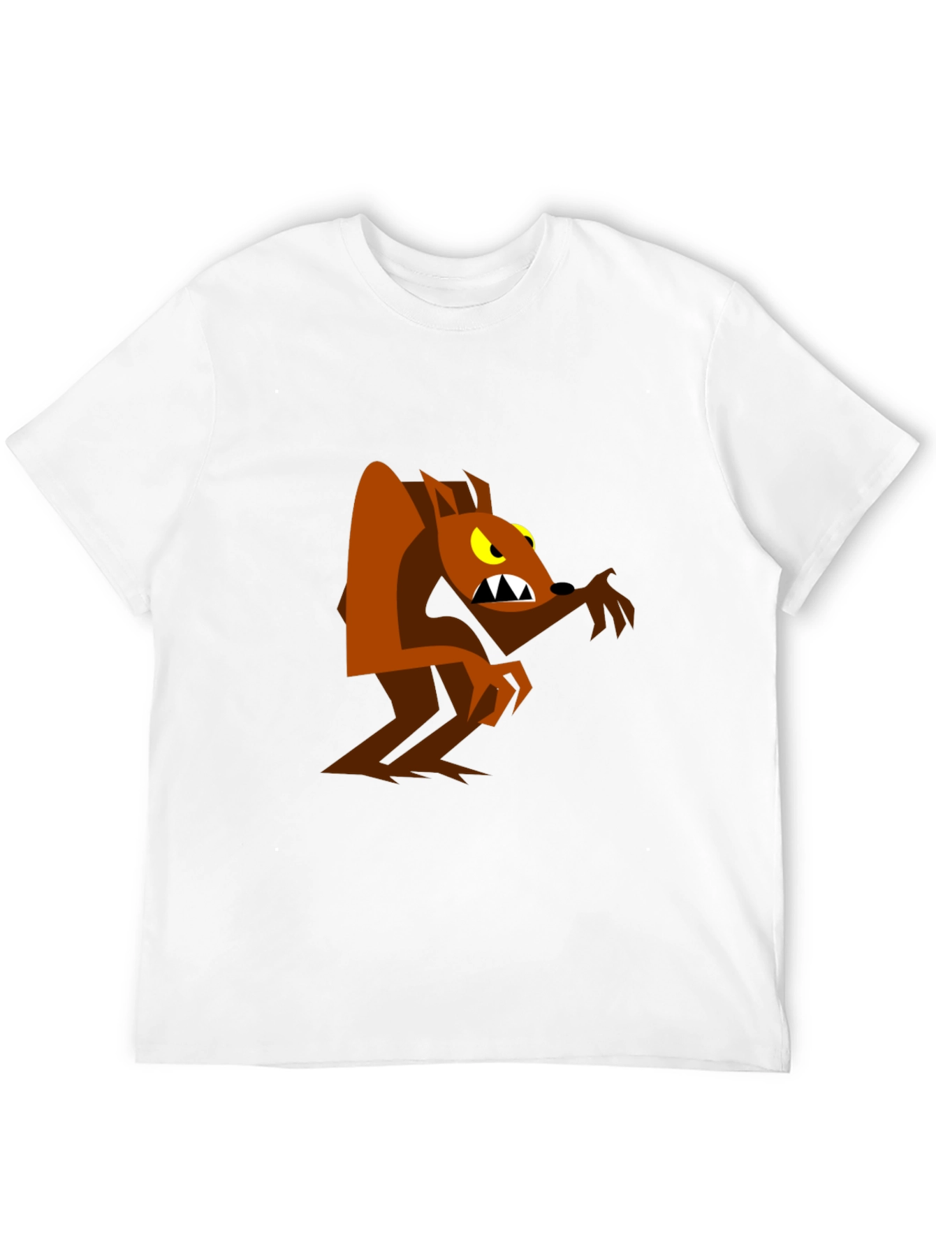 Cartoon Werewolf Graphic Tee - Black